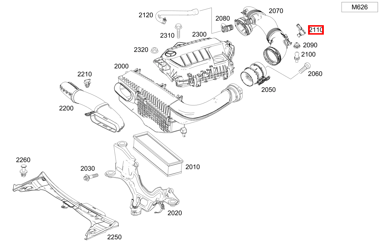 Drucksensor In Reinluftleitung C 200 T d BCA 205 Drucksensor In Reinluftleitung C 200 T d BCA 205