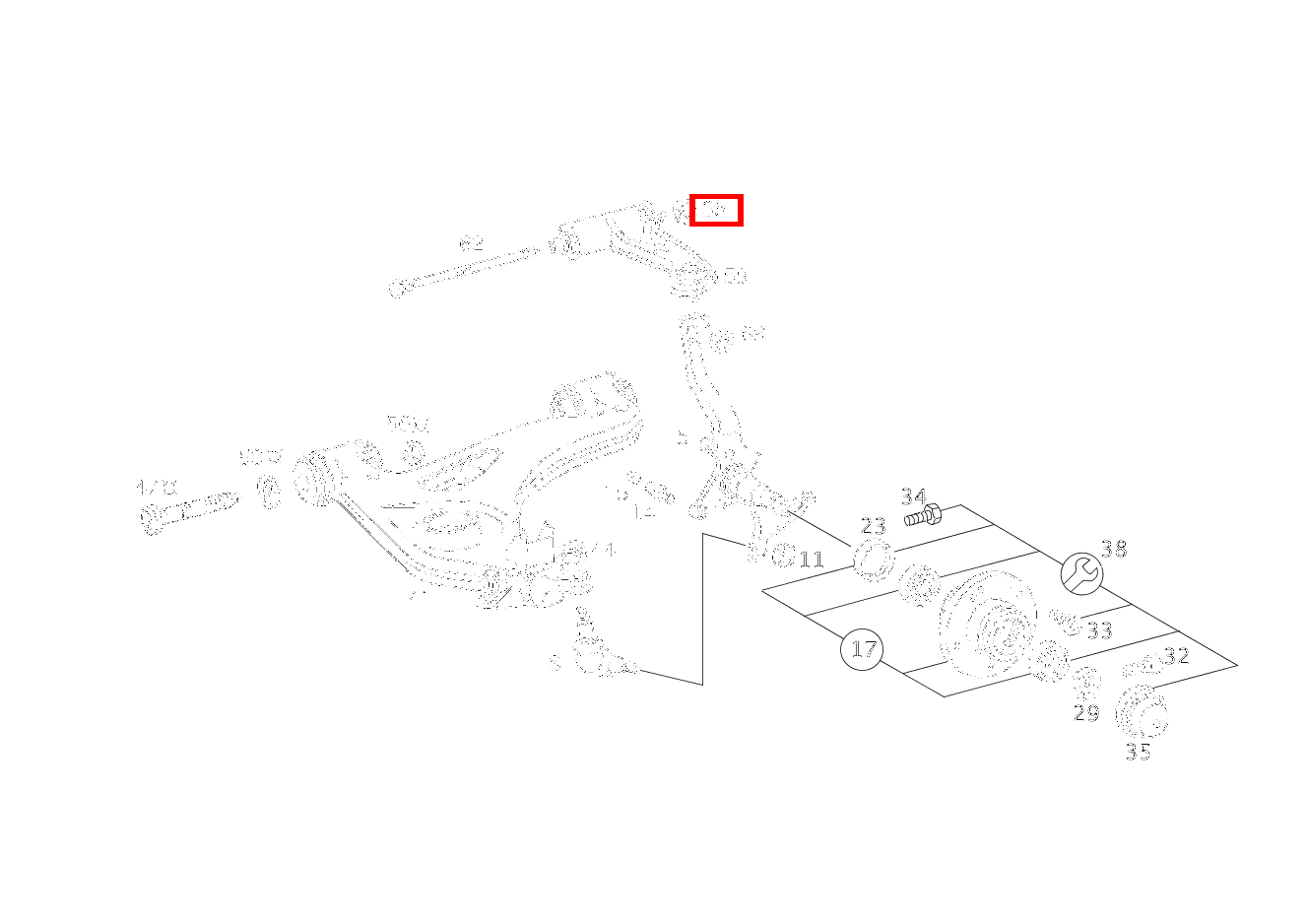 Mutter QUERLENKER OBEN AN RAHMEN; M10 C 200 T CDI 202 Mutter QUERLENKER OBEN AN RAHMEN; M10 C 200 T CDI 202