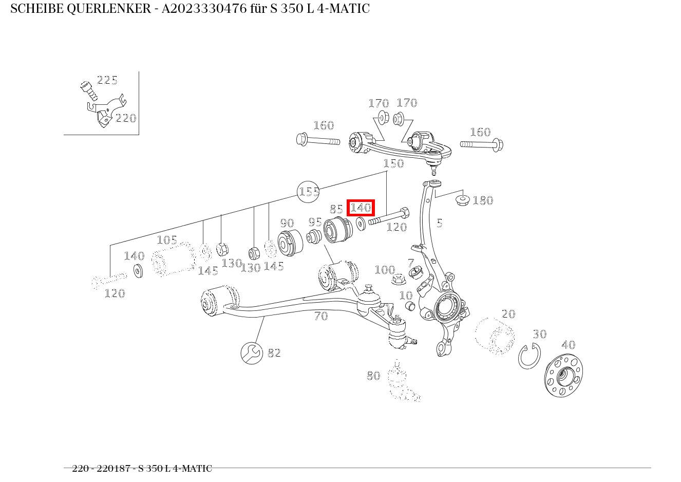 Scheibe QUERLENKER S 350 L 4-MATIC 220