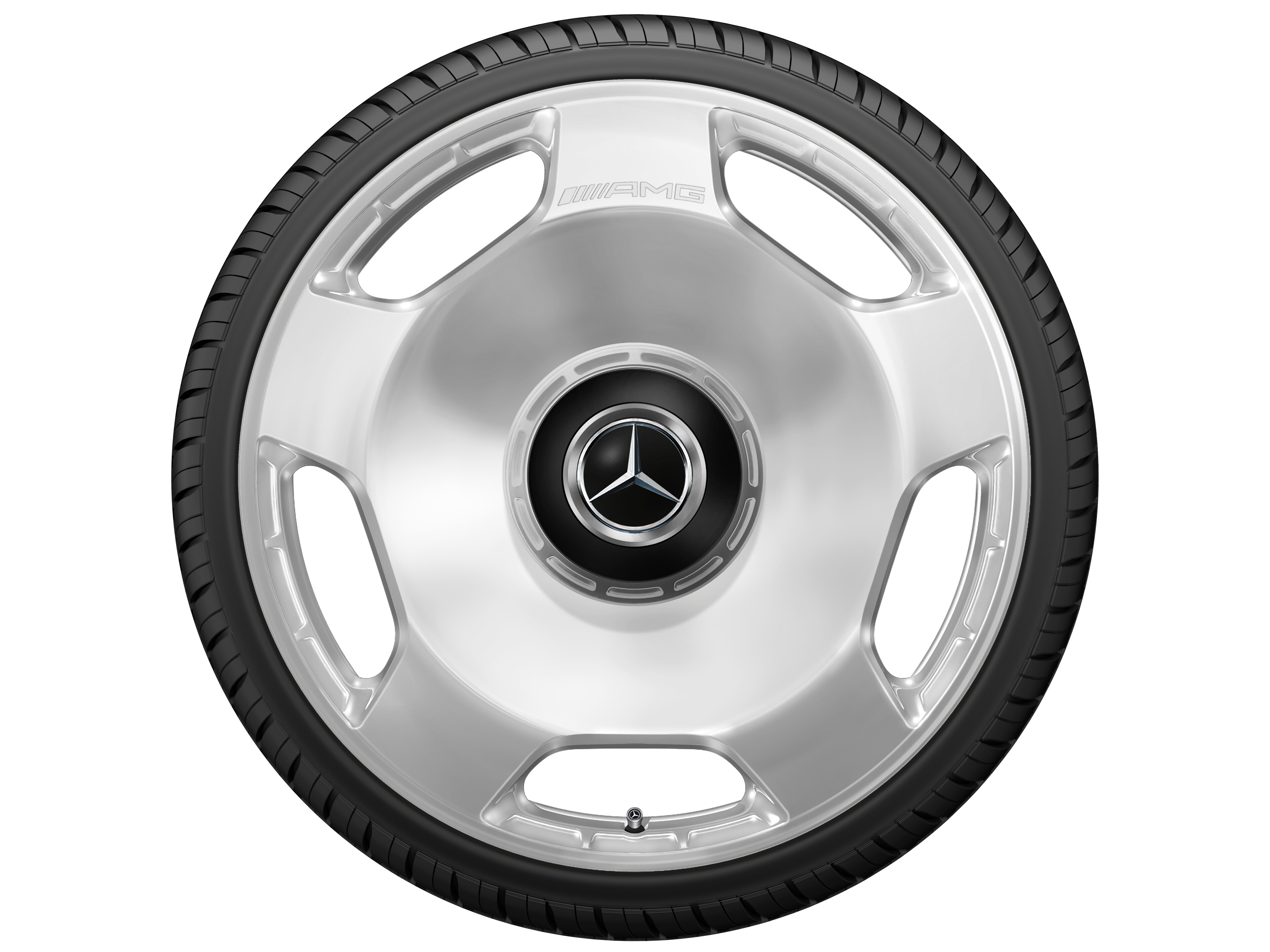 Mercedes-Benz -  AMG Schmiederad, 23 Zoll, 10 J x 23 ET 45, silberfarben, hochglanzpoliert