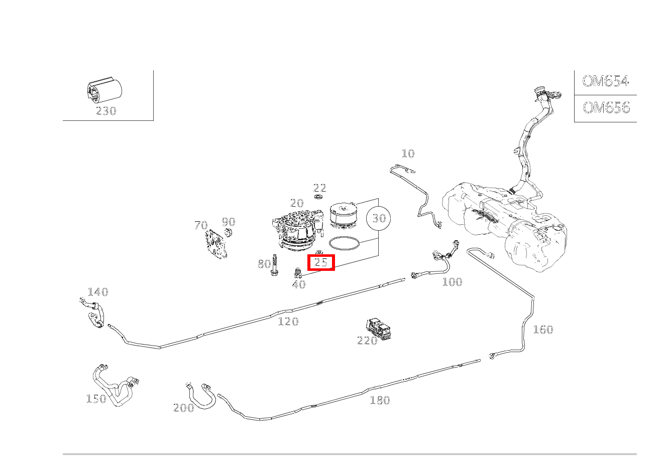 FLACHDICHTRING AN KRAFTSTOFFILTER CLA 118, 220 180, GLE 167 und  