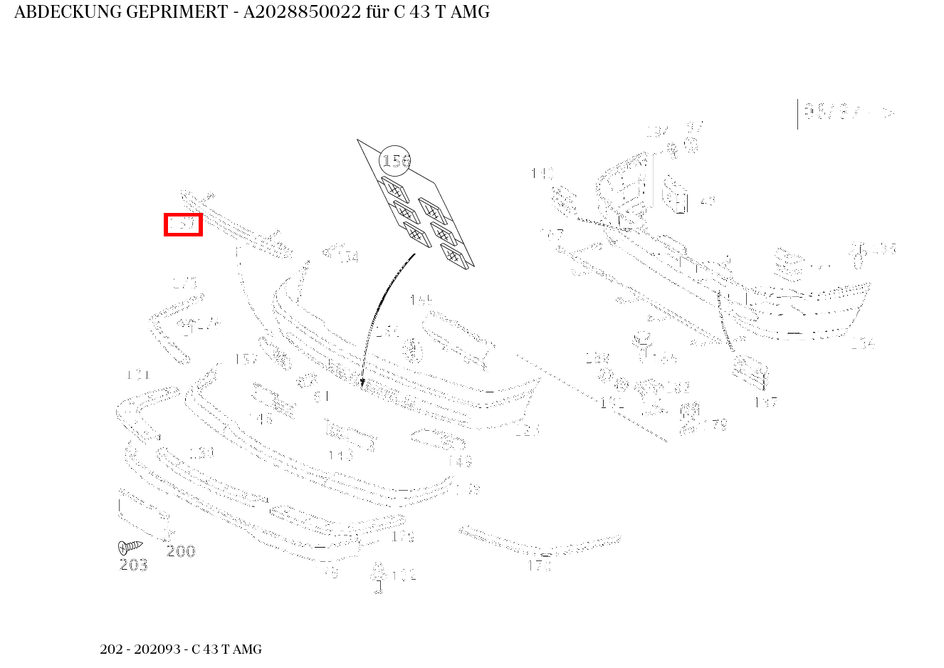 Abdeckung GEPRIMERT C 43 T AMG 202 Abdeckung GEPRIMERT C 43 T AMG 202