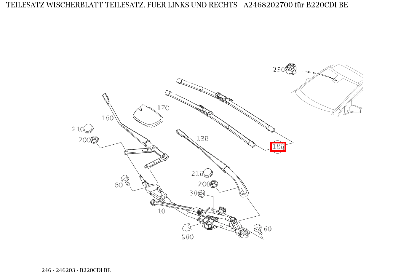 Teilesatz Wischerblatt TEILESATZ, FUER LINKS UND RECHTS B220CDI BE 246