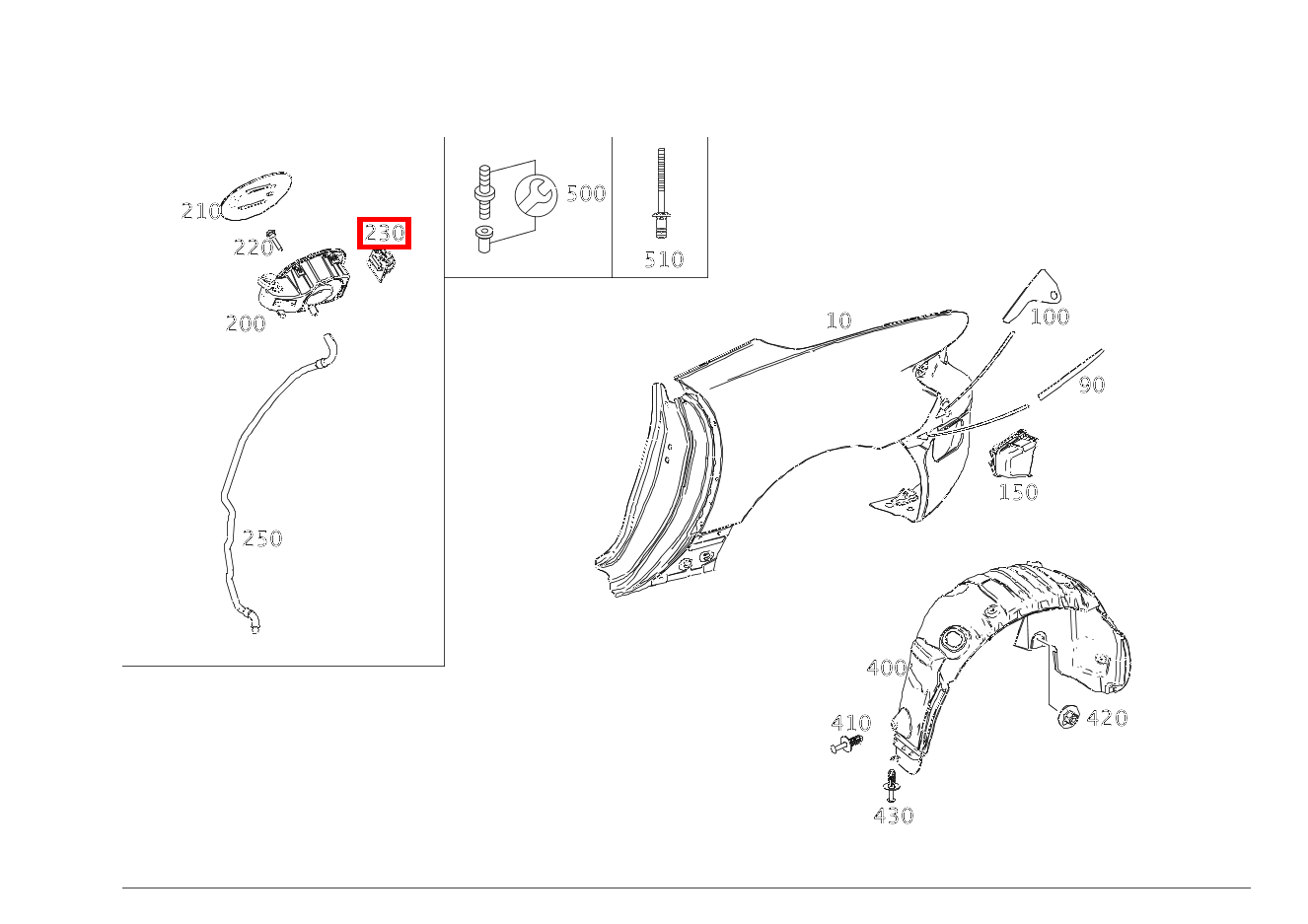 ZENTRALVERRIEGEL.STELLER TANKKLAPPE SLC 43 AMG 172
