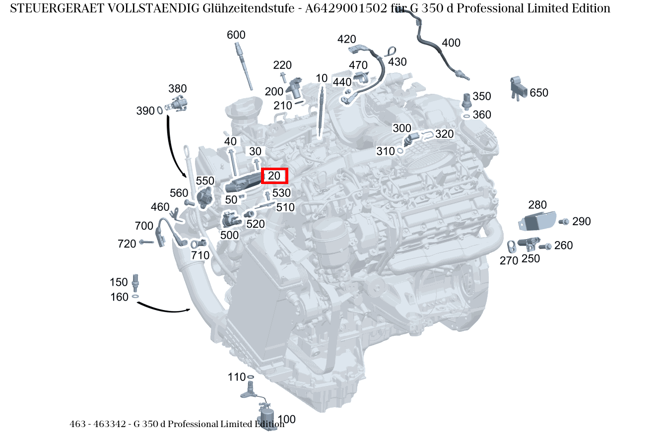 Steuergerät vollständig Glühzeitendstufe G 350 d Professional Limited Edition 463 Steuergerät vollständig Glühzeitendstufe G 350 d Professional Limited Edition 463