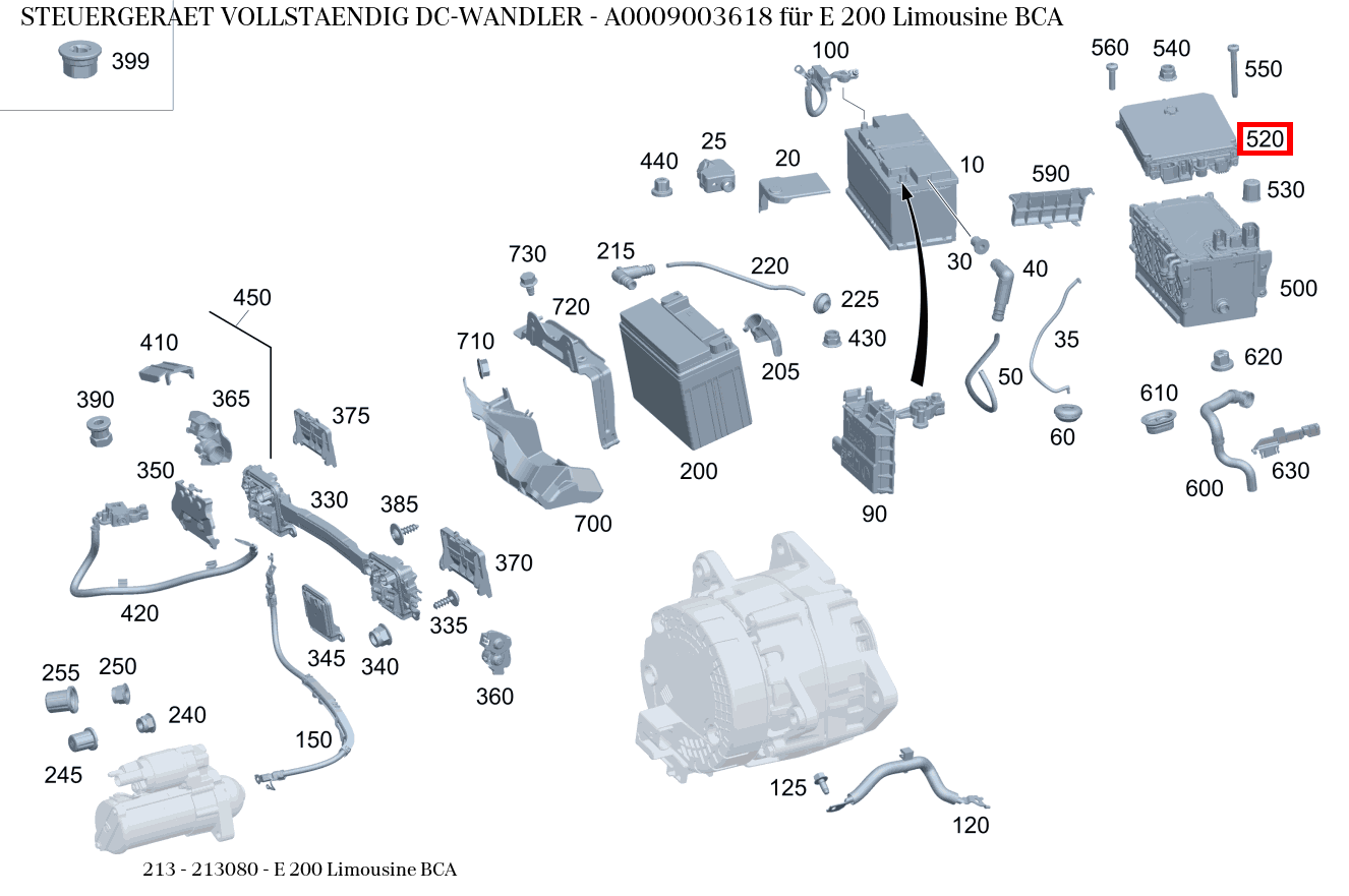 Steuergerät vollständig DC-WANDLER E 200 Limousine BCA 213 Steuergerät vollständig DC-WANDLER E 200 Limousine BCA 213