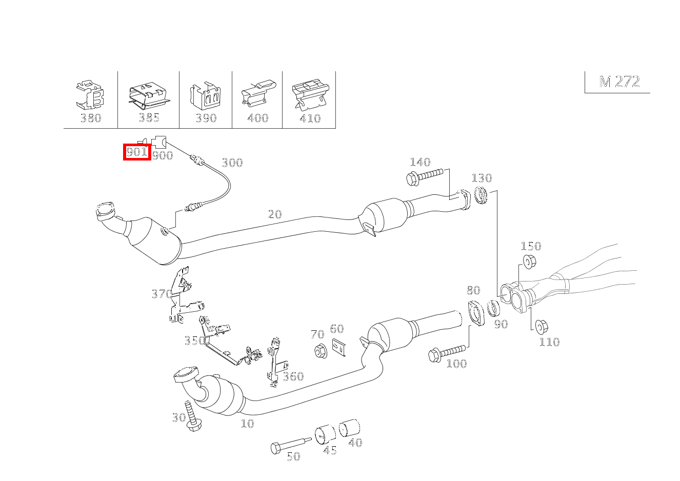 Einzeladerabdichtung O2-SONDE VOR KAT G3/3,G3/4; 0.22-1.0 MM2 MLK1.2 SLK 350 Roadster Sportmotor 171