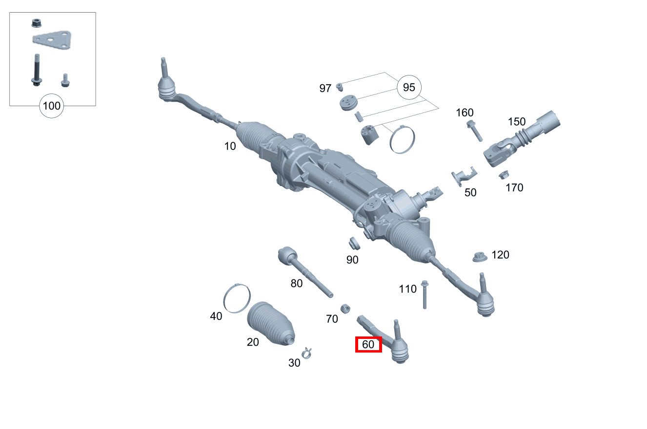 Spurstange Aussen links E 300 Cabriolet 238 Spurstange Aussen links E 300 Cabriolet 238