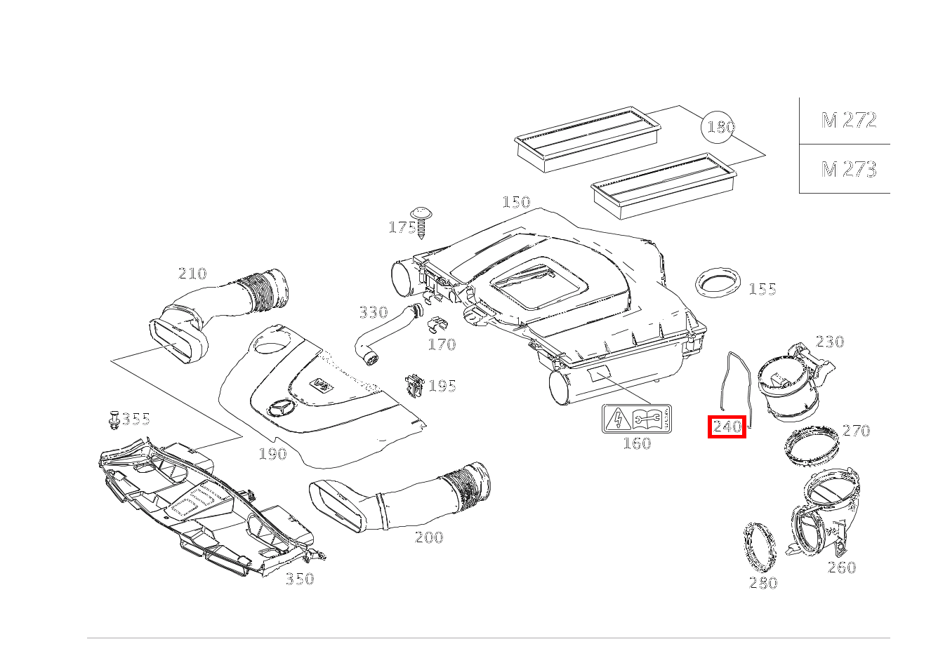 Befestigungsbügel BEFESTIGUNG LUFTMASSENMESSER für C 203, E 212 