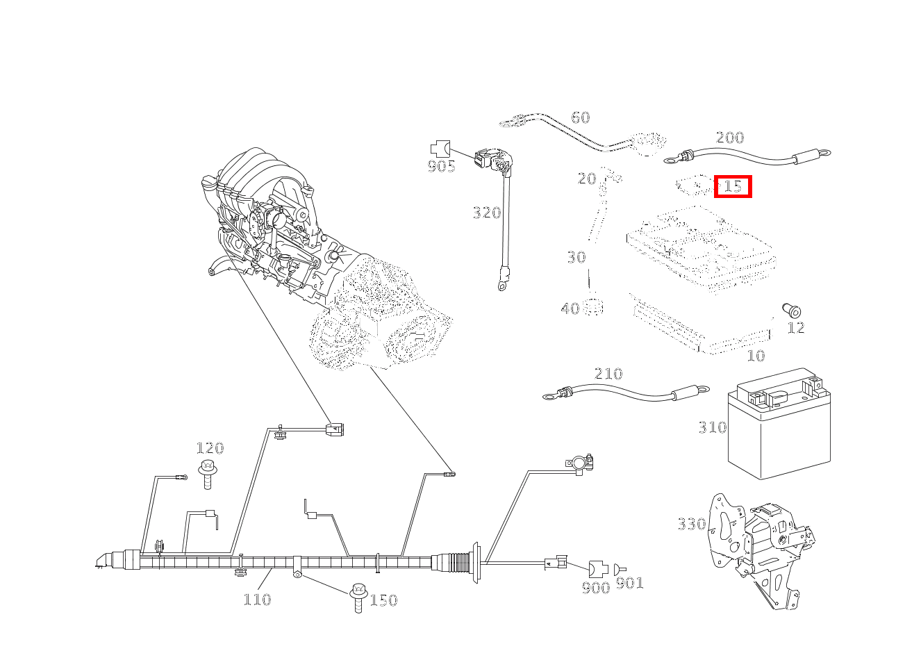 Schutzkappe PLUSPOL,STARTER UND BORDNETZBATTERIE B 200 Turbo Sports Tourer 245