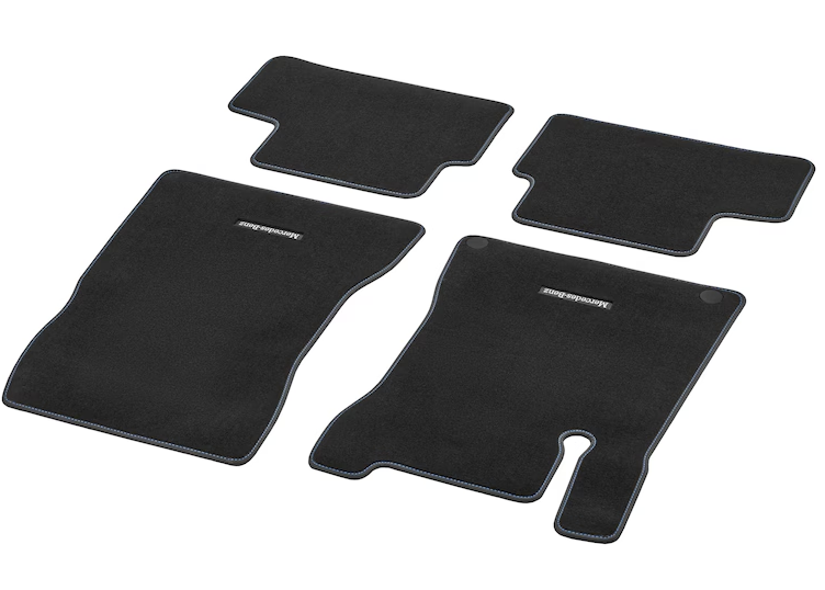 Veloursmatten CLASSIC, Satz, 4-teilig, Ziernaht oceanblau, LL, schwarz Veloursmatten CLASSIC, Satz, 4-teilig, Ziernaht oceanblau, LL, schwarz