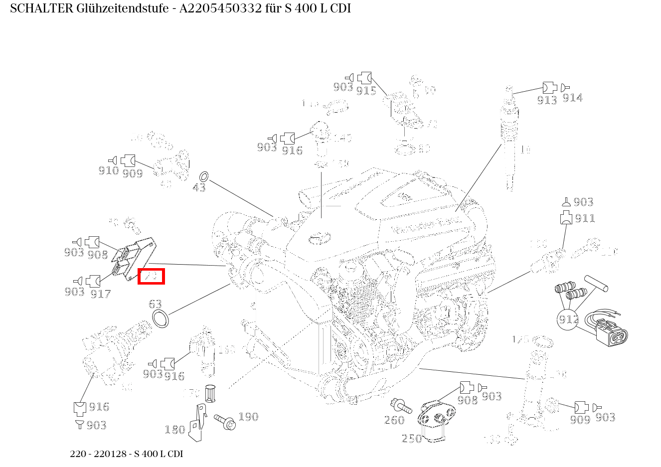 Schalter Glühzeitendstufe S 400 L CDI 220 Schalter Glühzeitendstufe S 400 L CDI 220