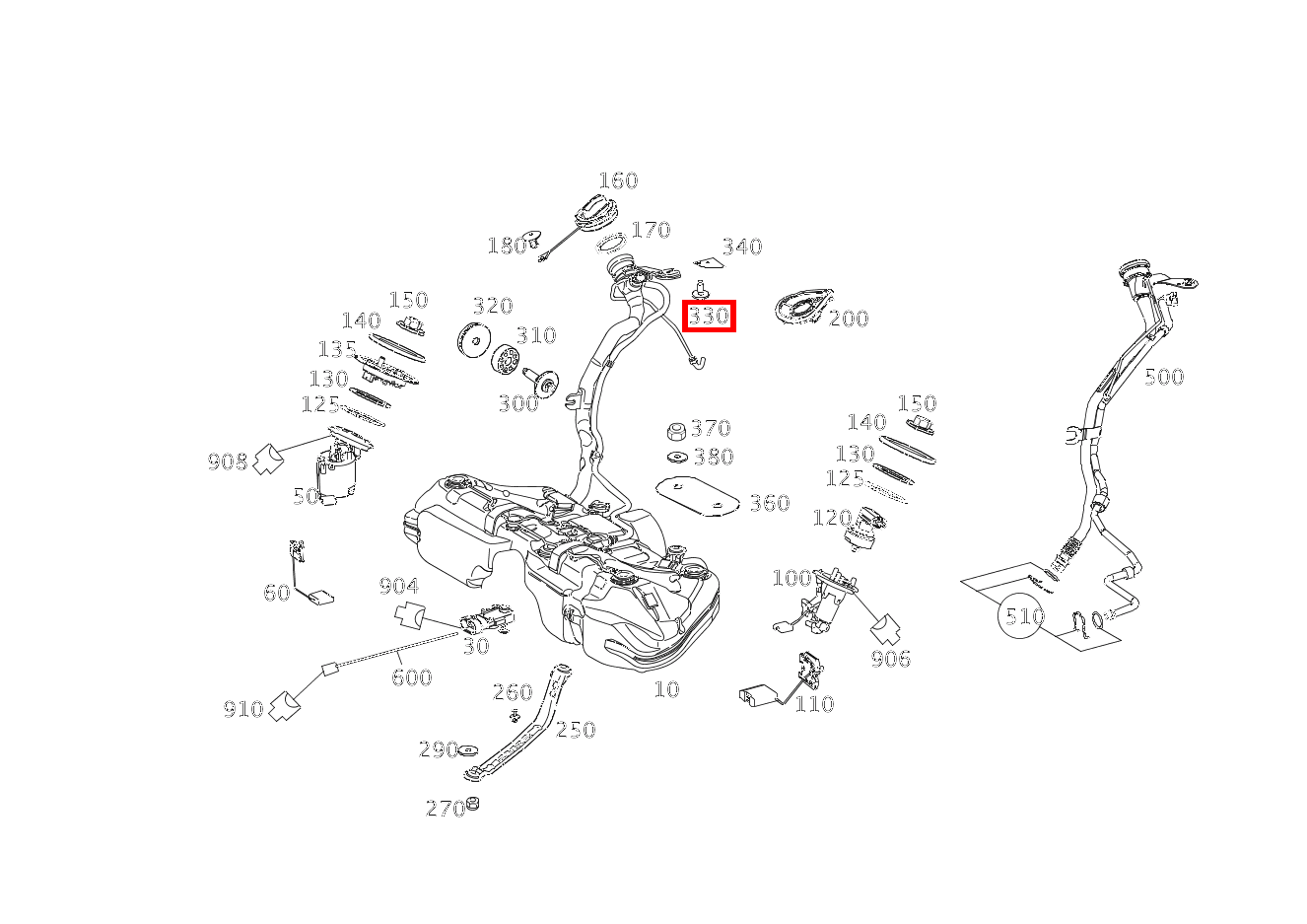 Kombi-Schraube Halter links und rechts für C 204, E 207, G 463 