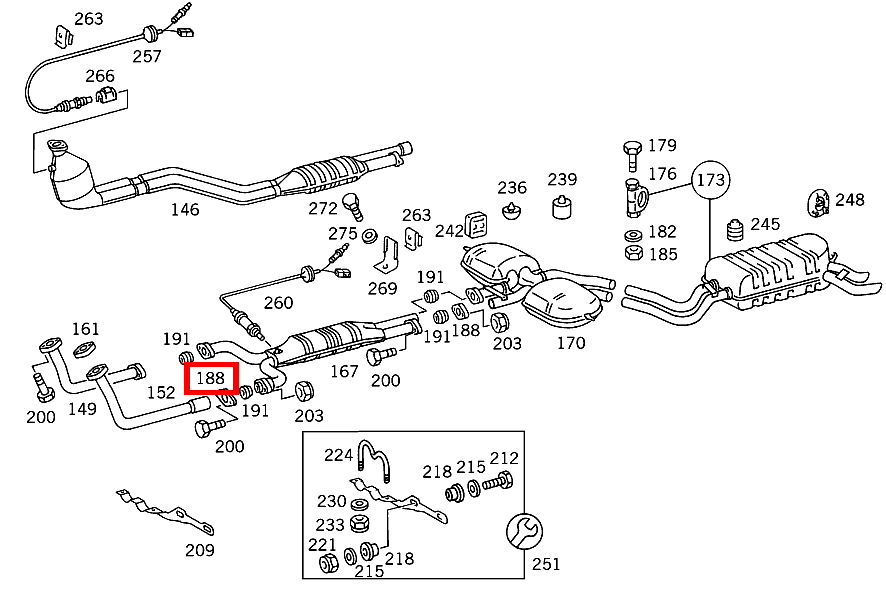 Flansch AUSPUFFROHR VORN AN AUSPUFFROHR MITTEN 420 SEC COUPE mit Automatic 126
