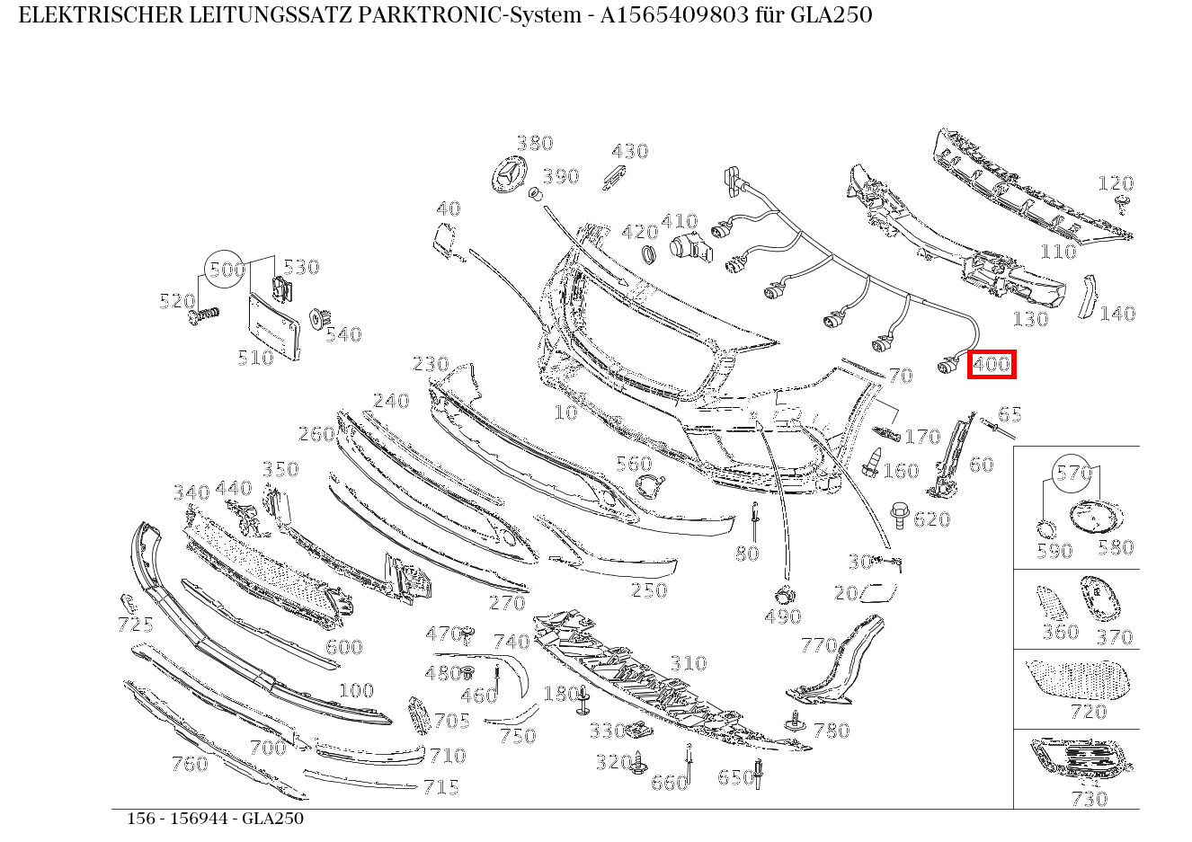 Elektrischer Leitungssatz PARKTRONIC-System GLA250 156