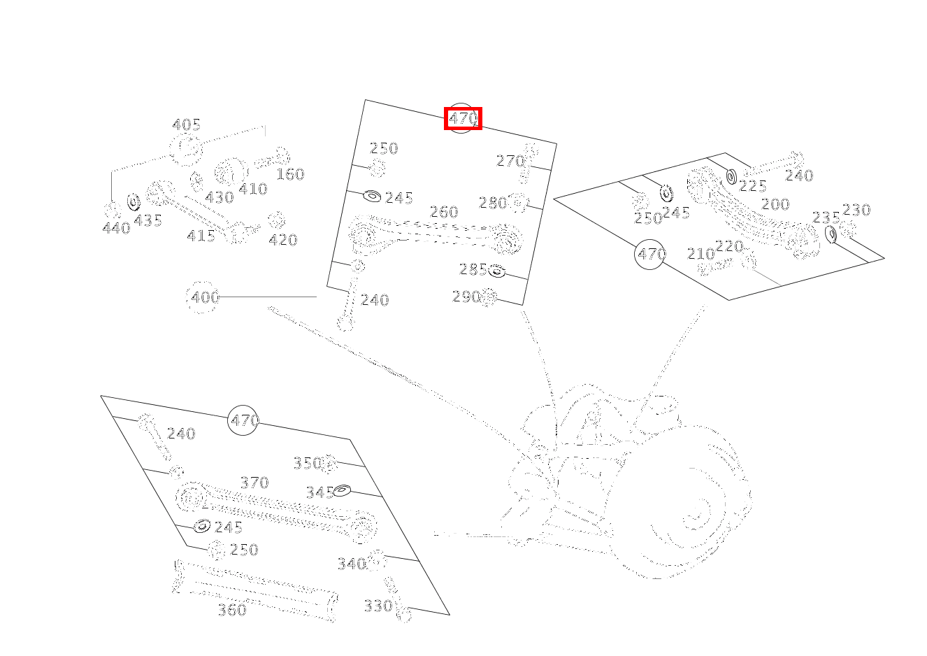 TEILESATZ ZUGSTREBE BEFESTIGUNGSTEILE SCHUBSTREBE C 320 Sportcoupé 203
