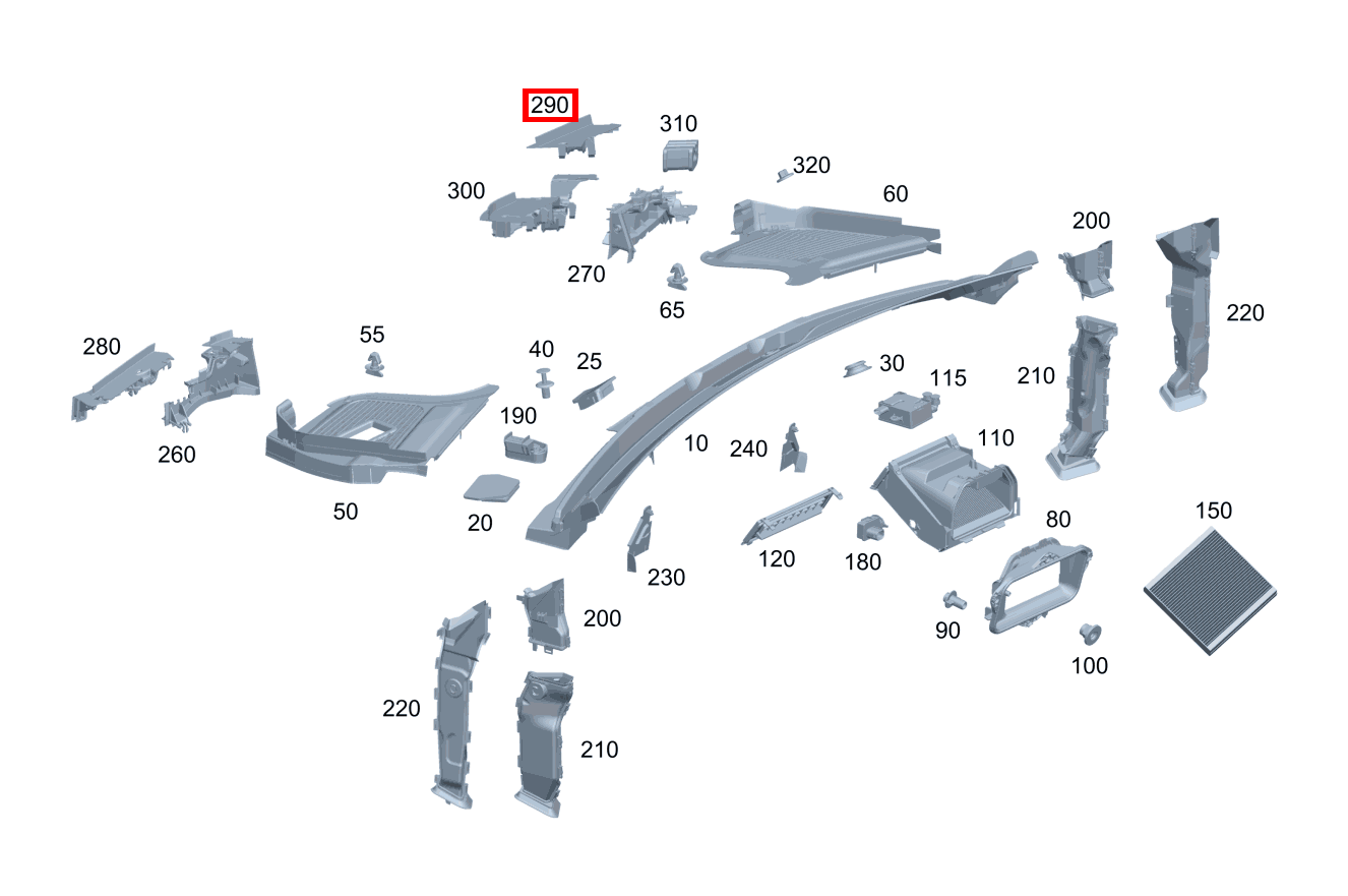 ABDICHTUNG LUFTKANAL OBEN RECHTS Mercedes-AMG GLS 63 4MATIC+ 167 ABDICHTUNG LUFTKANAL OBEN RECHTS Mercedes-AMG GLS 63 4MATIC+ 167