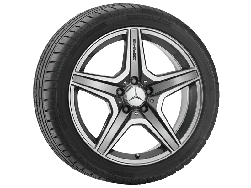 Original AMG 18 Zoll AMG 5-Speichen-Rad titangrau glanzgedreht mit 