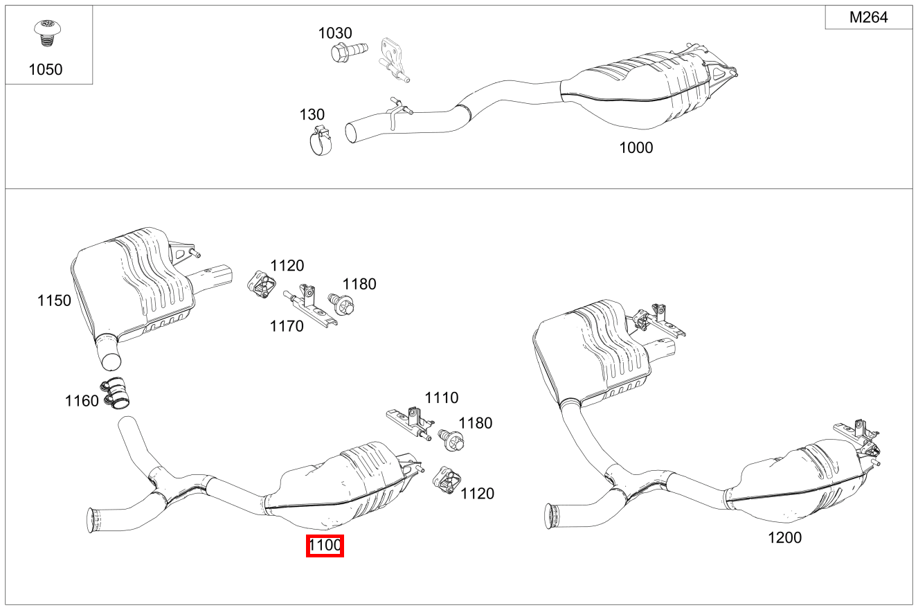 ABGASLEITUNG HINTEN Hinten links C 200 4MATIC Cabriolet 205