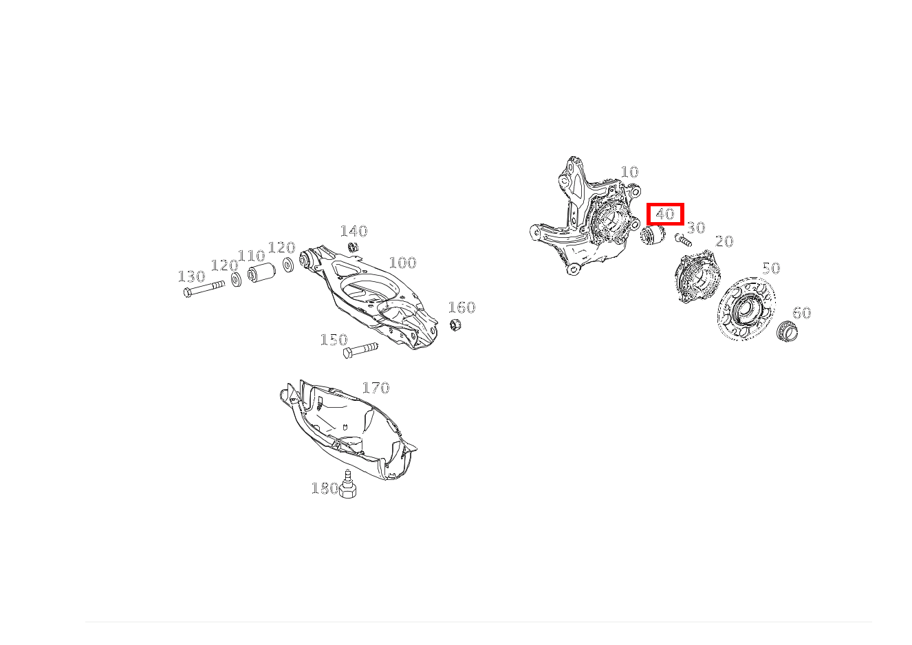 TRAGGELENK FEDERLENKER AN RADTRAEGER RECHTS SLK55 AMG 172