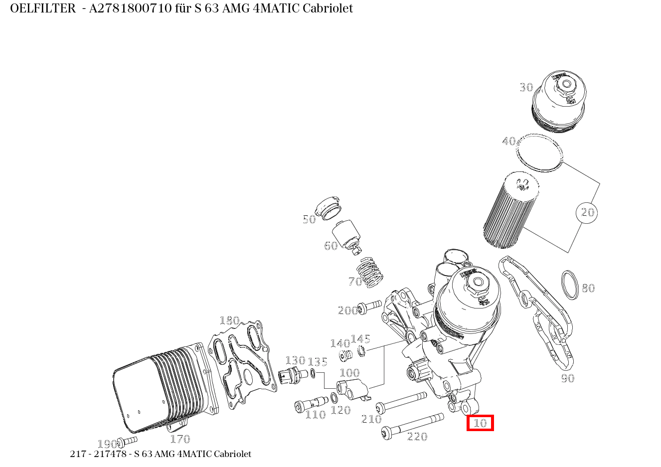 Ölfilter S 63 AMG 4MATIC Cabriolet 217