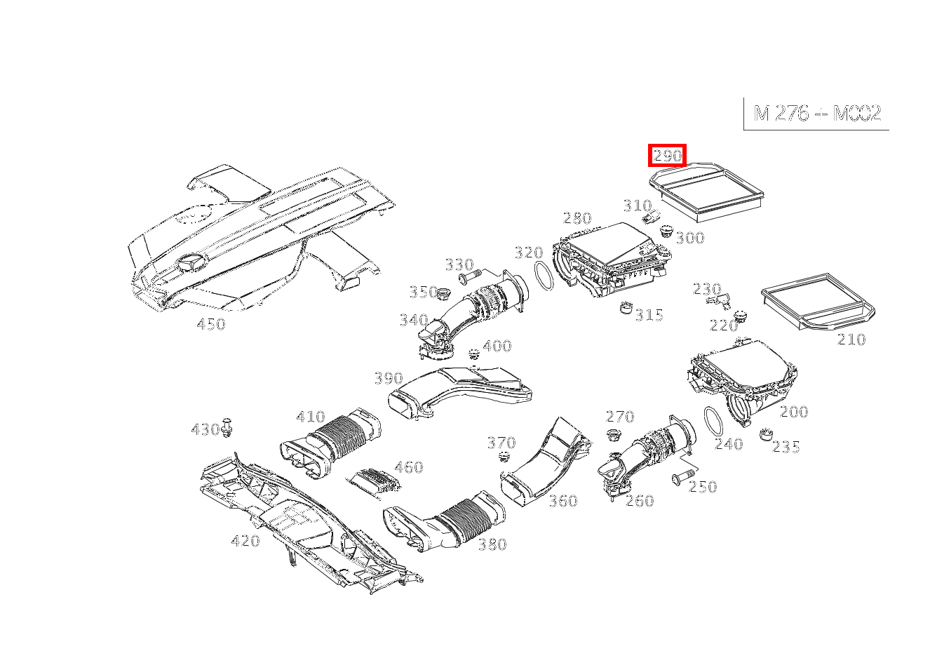Luftfiltereinsatz RECHTS E 400 Cabriolet 207 Luftfiltereinsatz RECHTS E 400 Cabriolet 207