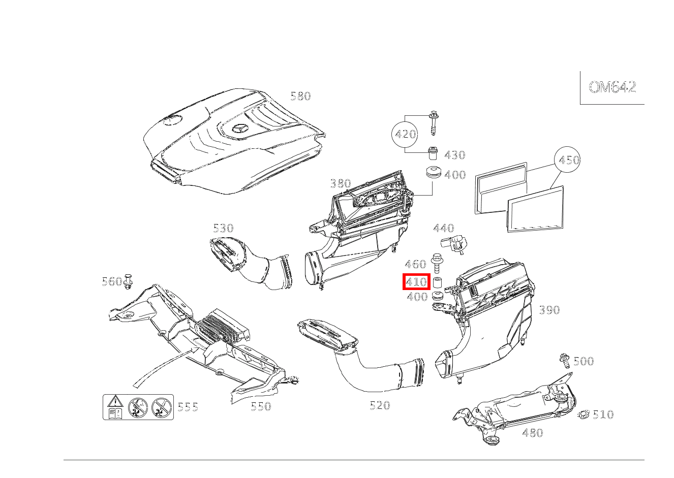 Buchse Befestigung Luftfiltergehäuse vorn, rechts E 350 d 4MATIC Cabriolet 238 Buchse Befestigung Luftfiltergehäuse vorn, rechts E 350 d 4MATIC Cabriolet 238