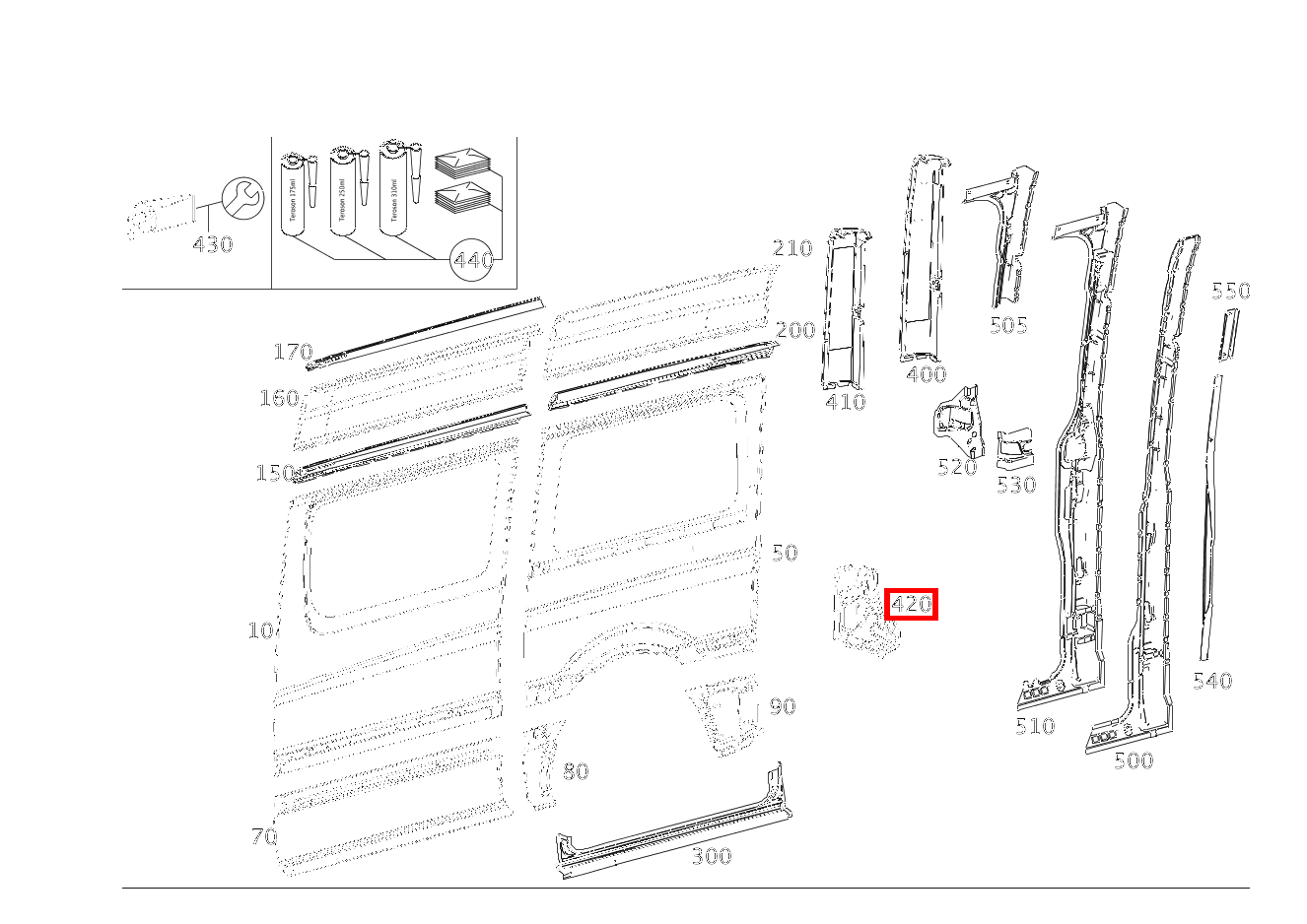 Beplankung D-Säule unten rechts 906 Beplankung D-Säule unten rechts 906