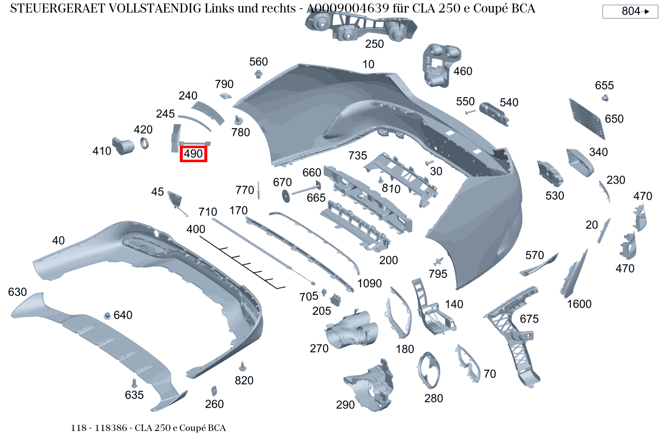 Steuergerät vollständig Links und rechts CLA 250 e Coupé BCA 118 Steuergerät vollständig Links und rechts CLA 250 e Coupé BCA 118