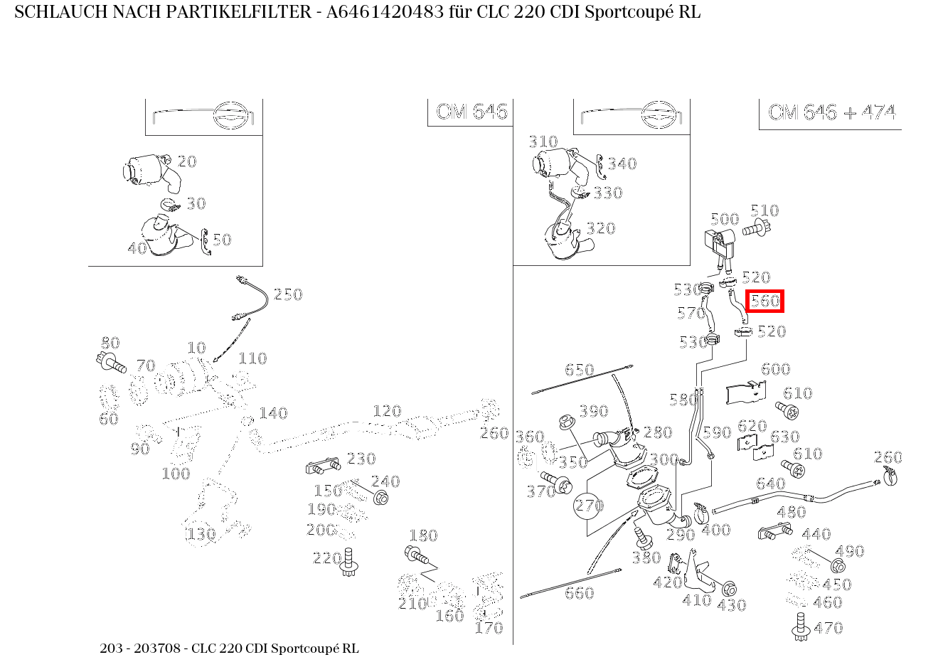 Schlauch NACH PARTIKELFILTER CLC 220 CDI Sportcoupé RL 203 Schlauch NACH PARTIKELFILTER CLC 220 CDI Sportcoupé RL 203