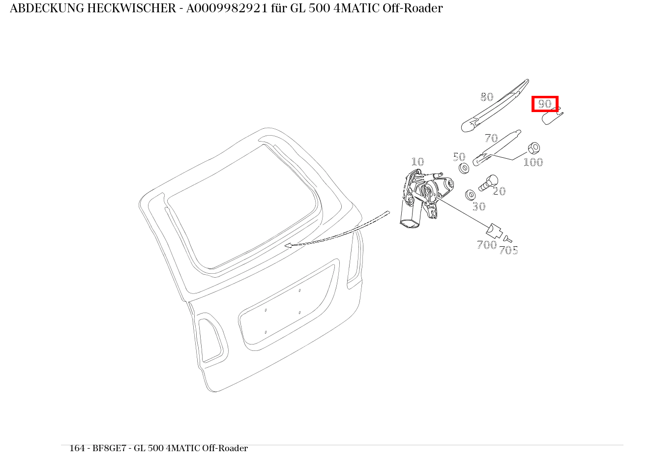 Abdeckung HECKWISCHER GL 500 4MATIC Off-Roader 164 Abdeckung HECKWISCHER GL 500 4MATIC Off-Roader 164