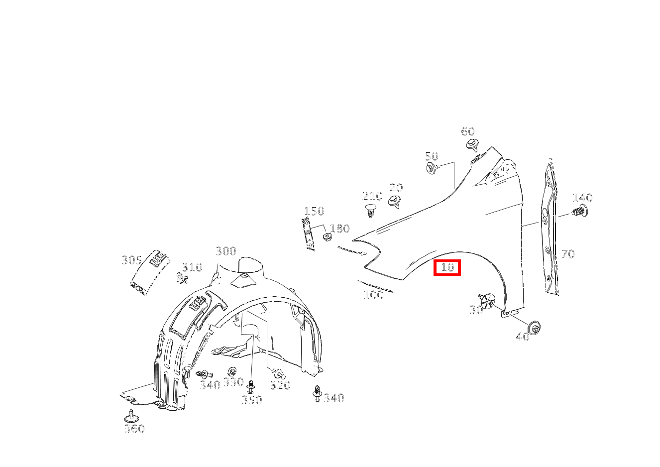 Kotflügel Vorne LINKS B220 4M 246