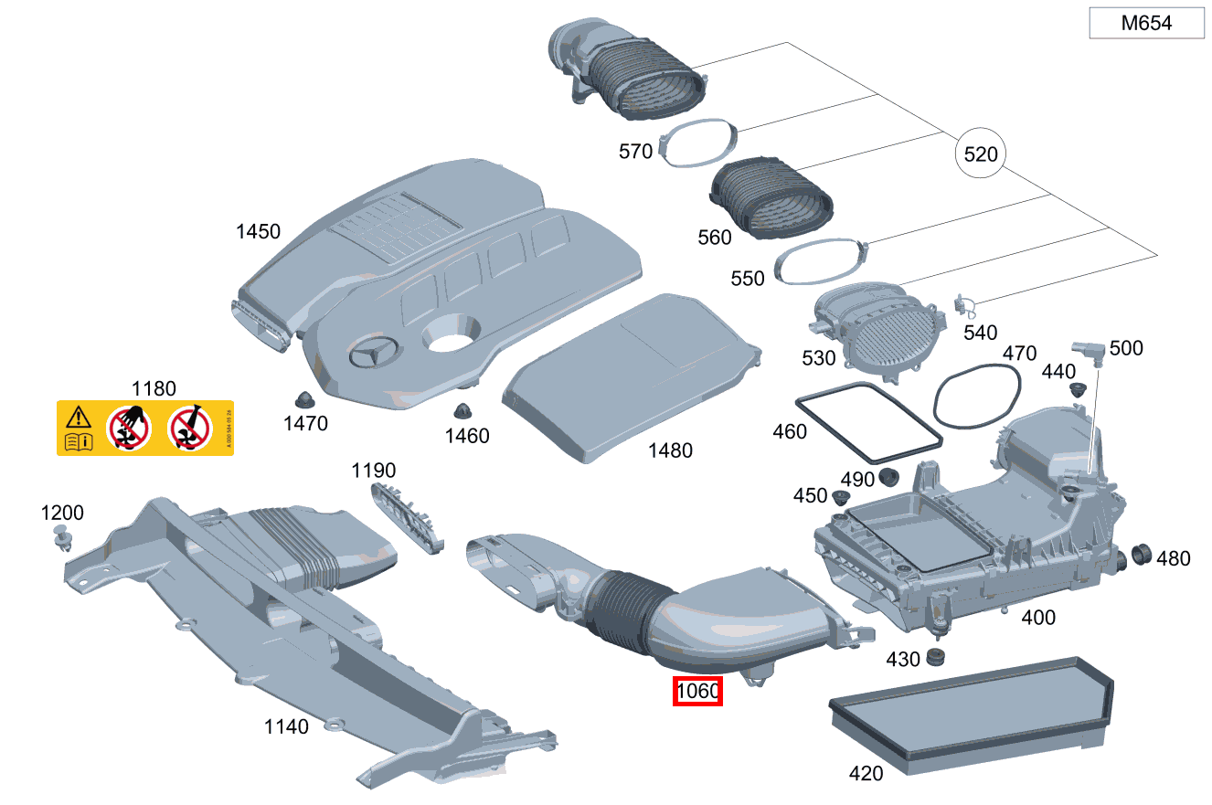 Rohluftleitung Rohluftleitung an Kaltluftansaugung GLC 220 d 4MATIC 254 Rohluftleitung Rohluftleitung an Kaltluftansaugung GLC 220 d 4MATIC 254