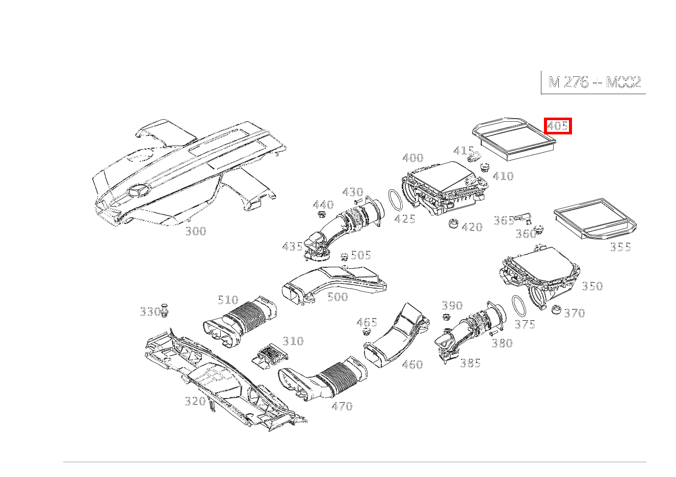 Luftfiltereinsatz RECHTS E 400 T-Modell 212 Luftfiltereinsatz RECHTS E 400 T-Modell 212