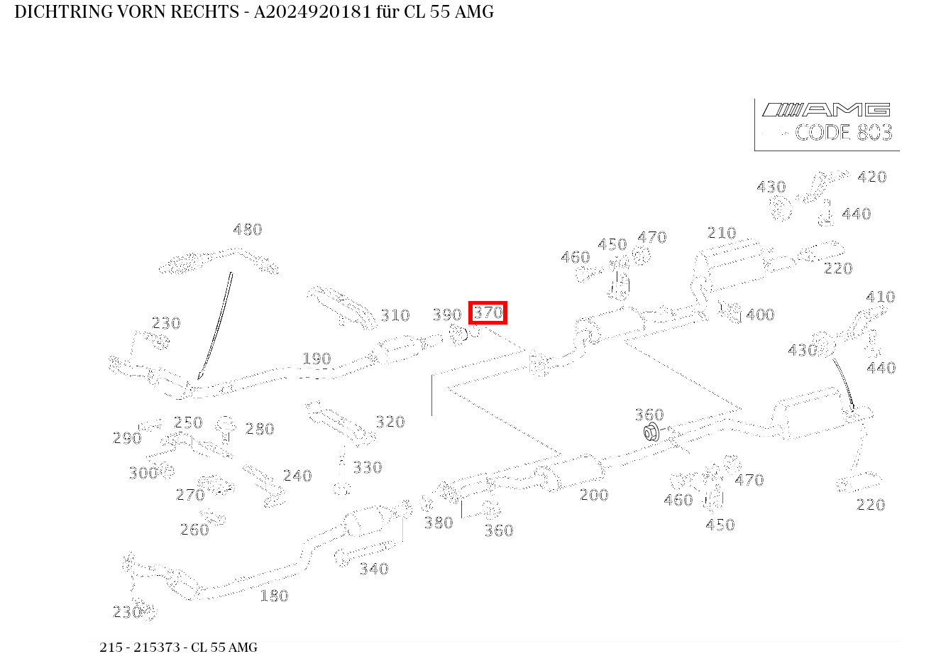 Dichtring VORN RECHTS CL 55 AMG 215 Dichtring VORN RECHTS CL 55 AMG 215