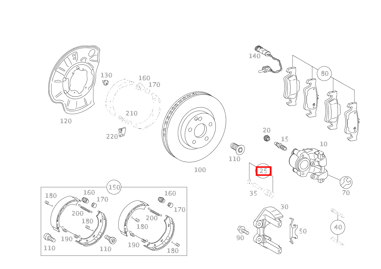 TEILESATZ FUEHRUNGSBUCHSE HINTEN LINKS UND RECHTS S350L 4M 221 TEILESATZ FUEHRUNGSBUCHSE HINTEN LINKS UND RECHTS S350L 4M 221