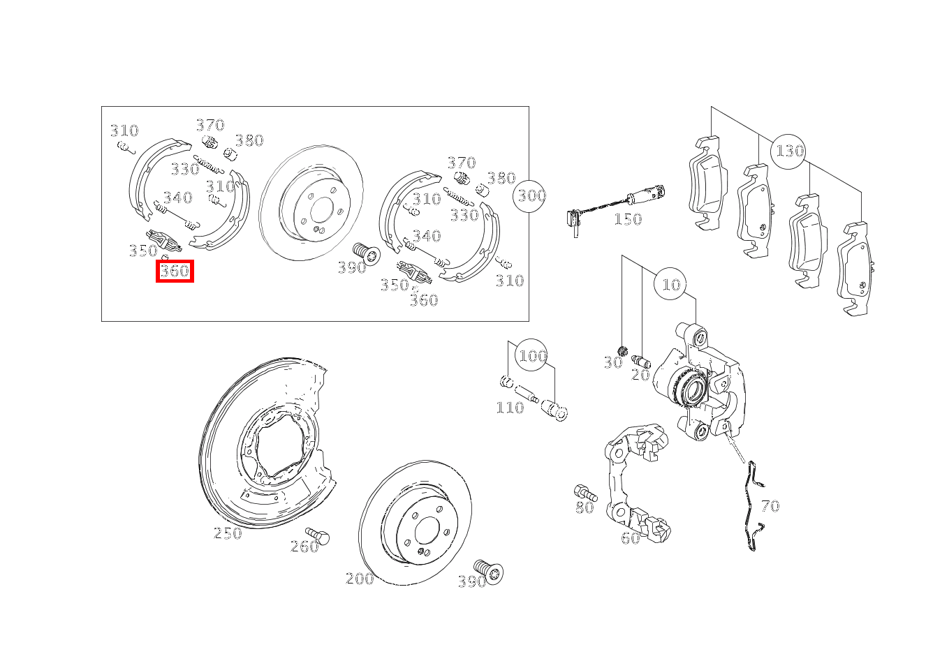 Zylinderstift BREMSSEILZUG AN ZUGLASCHE GLK 350 4MATIC 204