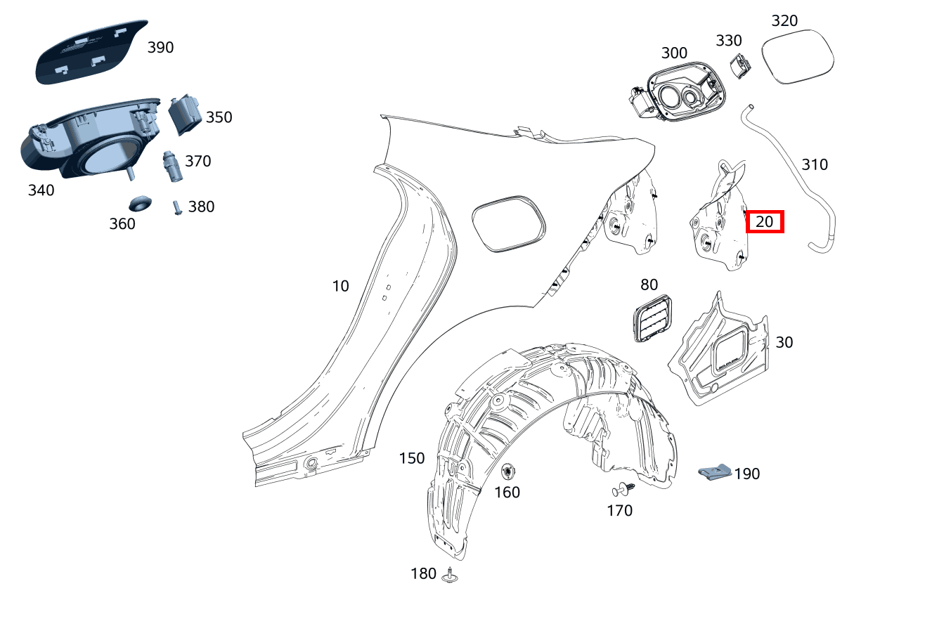 Aufnahme Heckleuchte links E 400 4MATIC Cabriolet 238 Aufnahme Heckleuchte links E 400 4MATIC Cabriolet 238