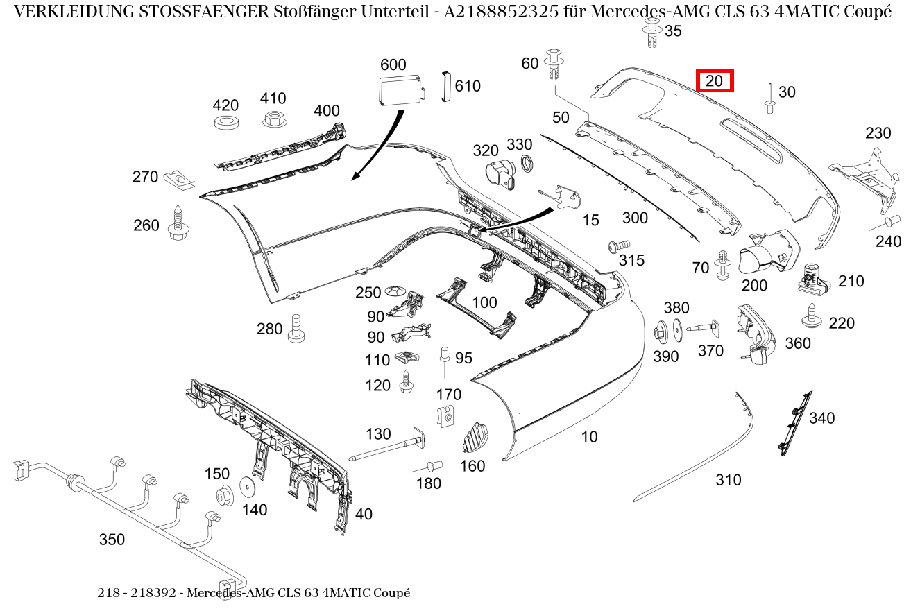 Verkleidung Stossfänger Stoßfänger Unterteil Mercedes-AMG CLS 63 4MATIC Coupé 218 Verkleidung Stossfänger Stoßfänger Unterteil Mercedes-AMG CLS 63 4MATIC Coupé 218