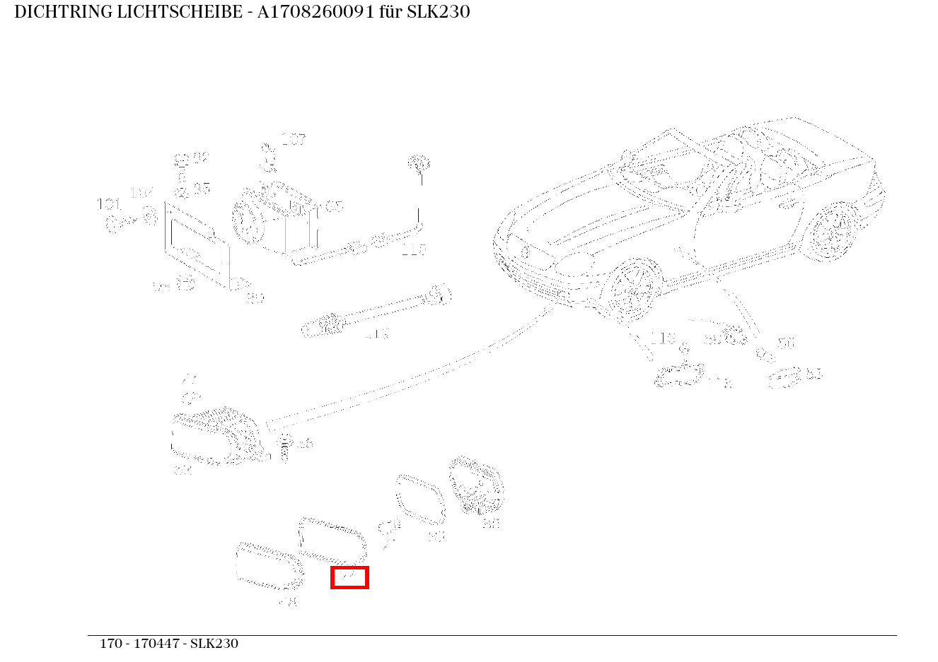 Dichtring LICHTSCHEIBE SLK230 170