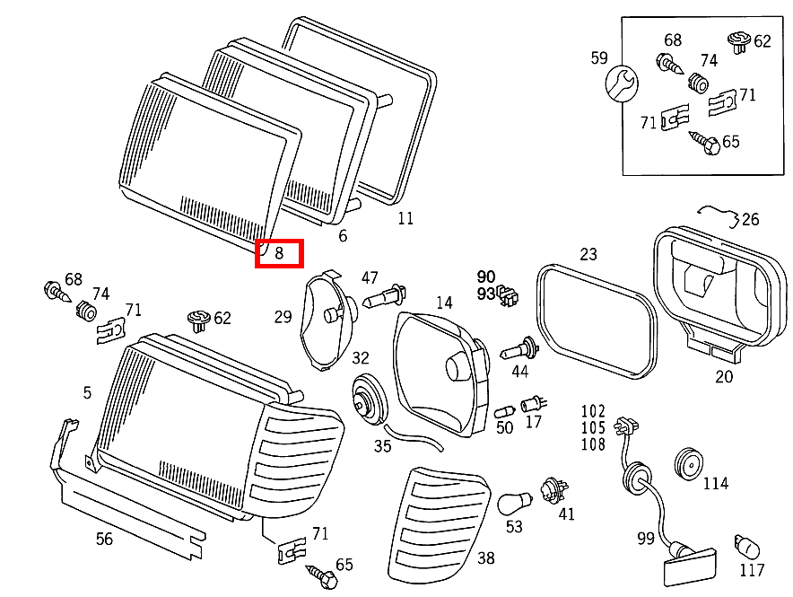 STREUSCHEIBE LINKS,RECHTSVERKEHR HELLA B 180 247