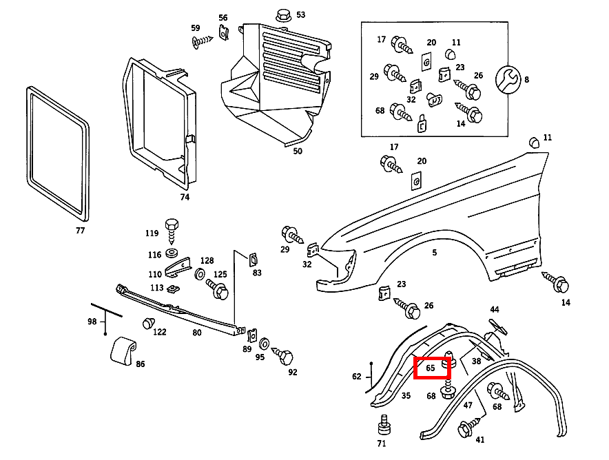 Dübel TRENNWAND AN RADEINBAU 420 SEC COUPE mit Automatic 126 Dübel TRENNWAND AN RADEINBAU 420 SEC COUPE mit Automatic 126
