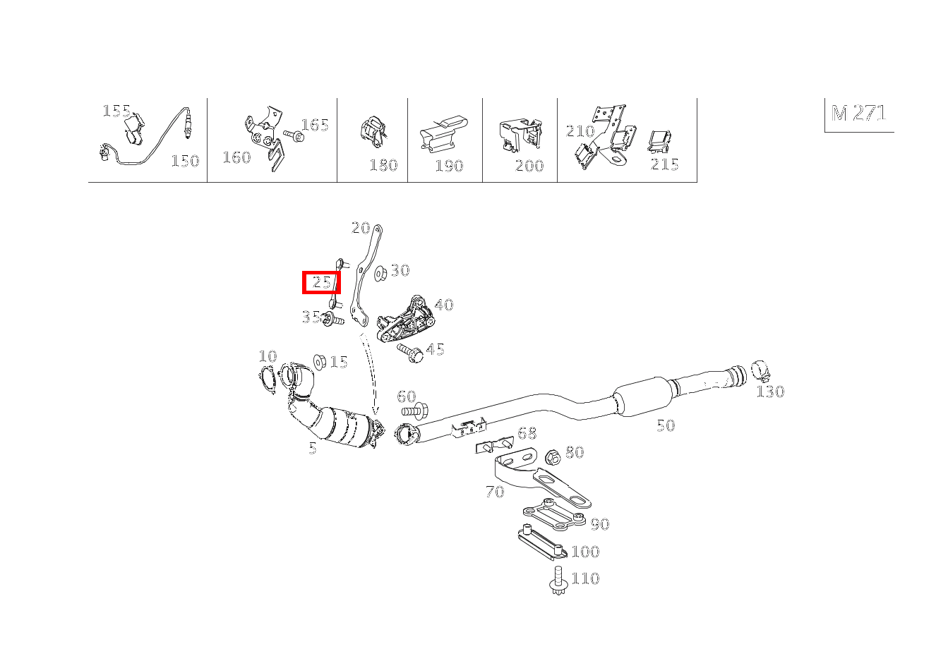Befestigungsplatte ABGASLEITUNG AN HALTER E200TCGI BLUE EFF 212 Befestigungsplatte ABGASLEITUNG AN HALTER E200TCGI BLUE EFF 212
