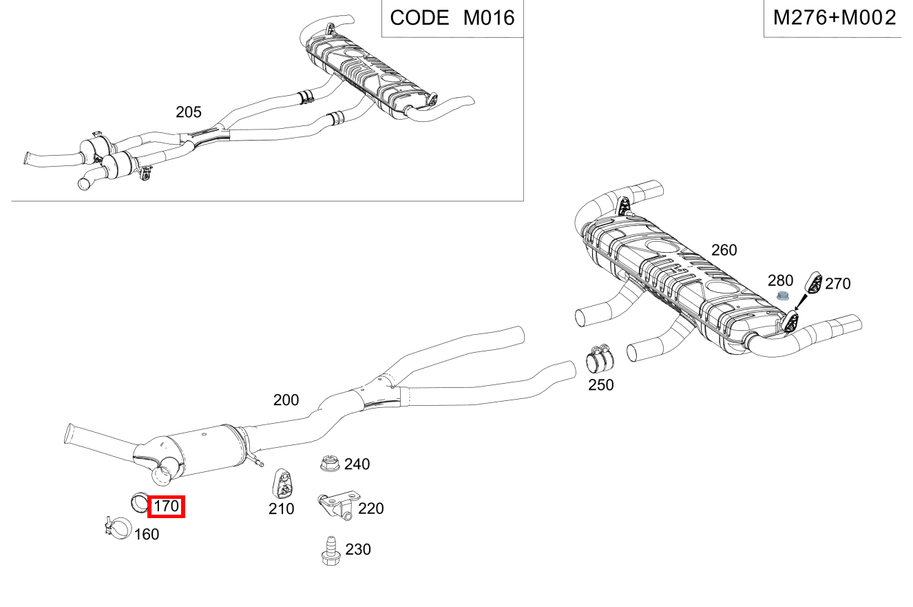 DICHTRING ABGASANLAGE Katalysator links Mercedes-AMG GLE 43 4MATIC Coupé 293