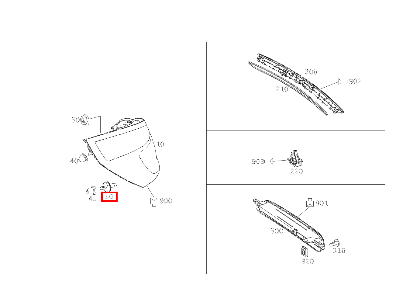 GEWINDEBOLZEN BEFESTIGUNG HECKLEUCHTE SL65 AMG 231