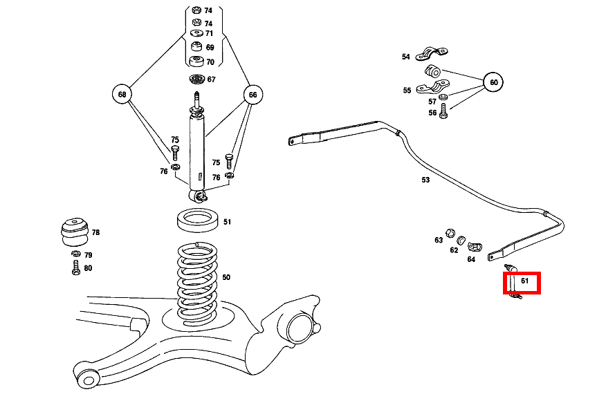 Zugstange DREHSTAB AN HINTERACHSE 280 C 114
