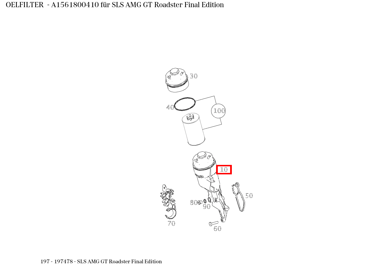 Ölfilter SLS AMG GT Roadster Final Edition 197