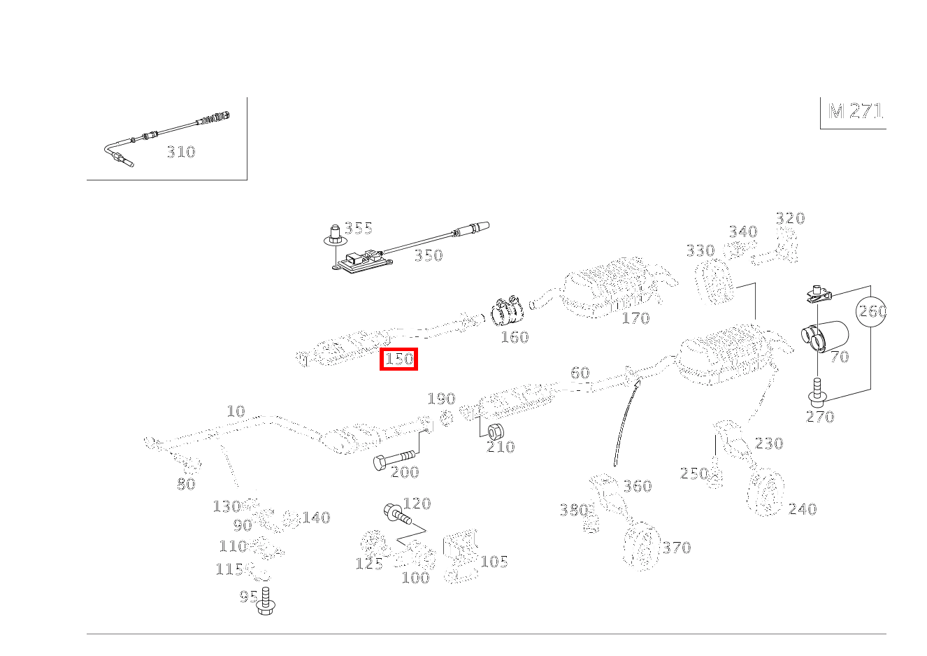 Abgasleitung MITTE CLC 180 Sportcoupe BCA 203