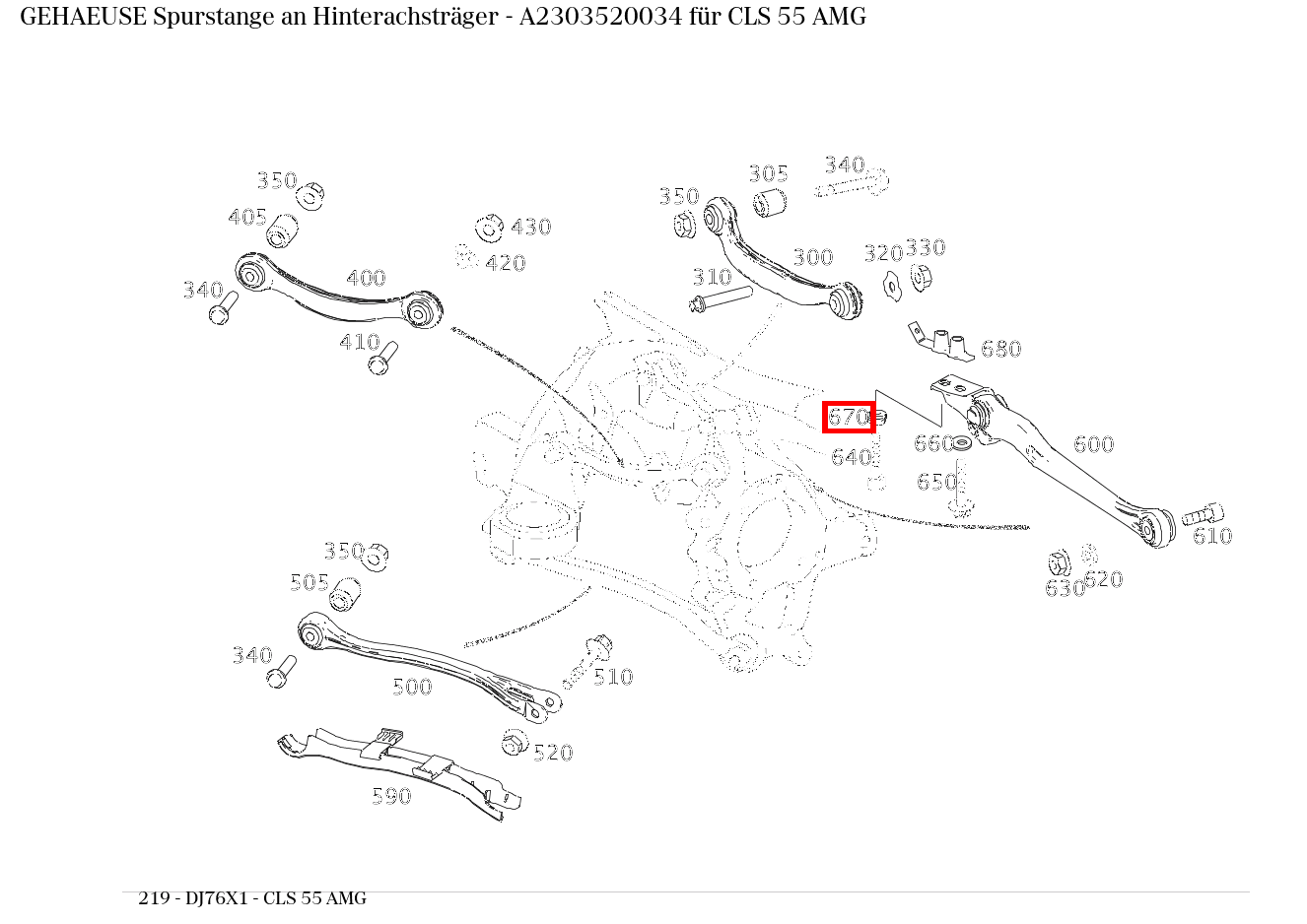 Gehäuse Spurstange an Hinterachsträger CLS 55 AMG 219 Gehäuse Spurstange an Hinterachsträger CLS 55 AMG 219
