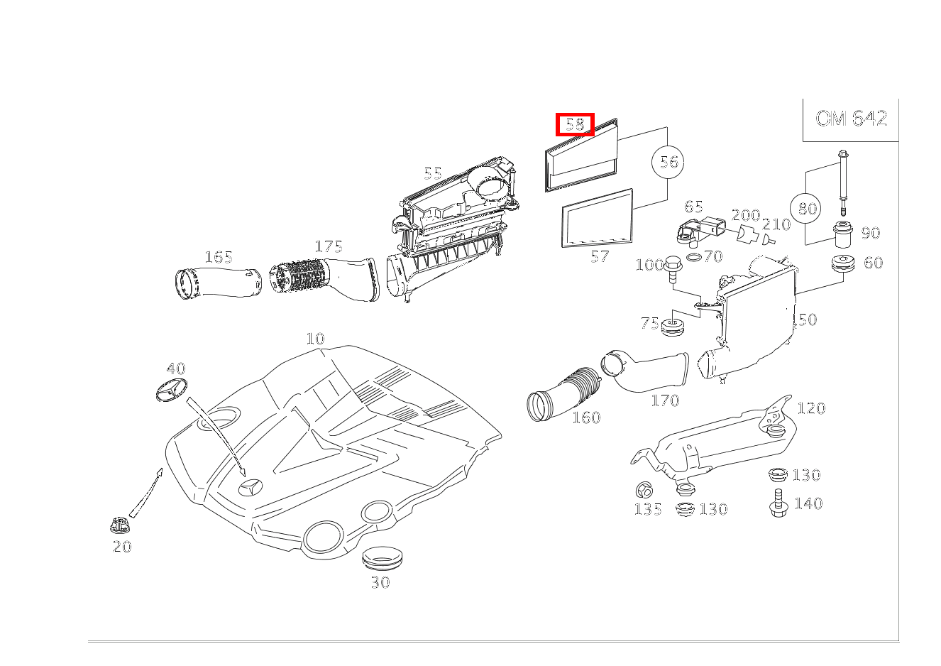 Luftfiltereinsatz Rechts ML 350 CDI 4MATIC BCA 164 Luftfiltereinsatz Rechts ML 350 CDI 4MATIC BCA 164